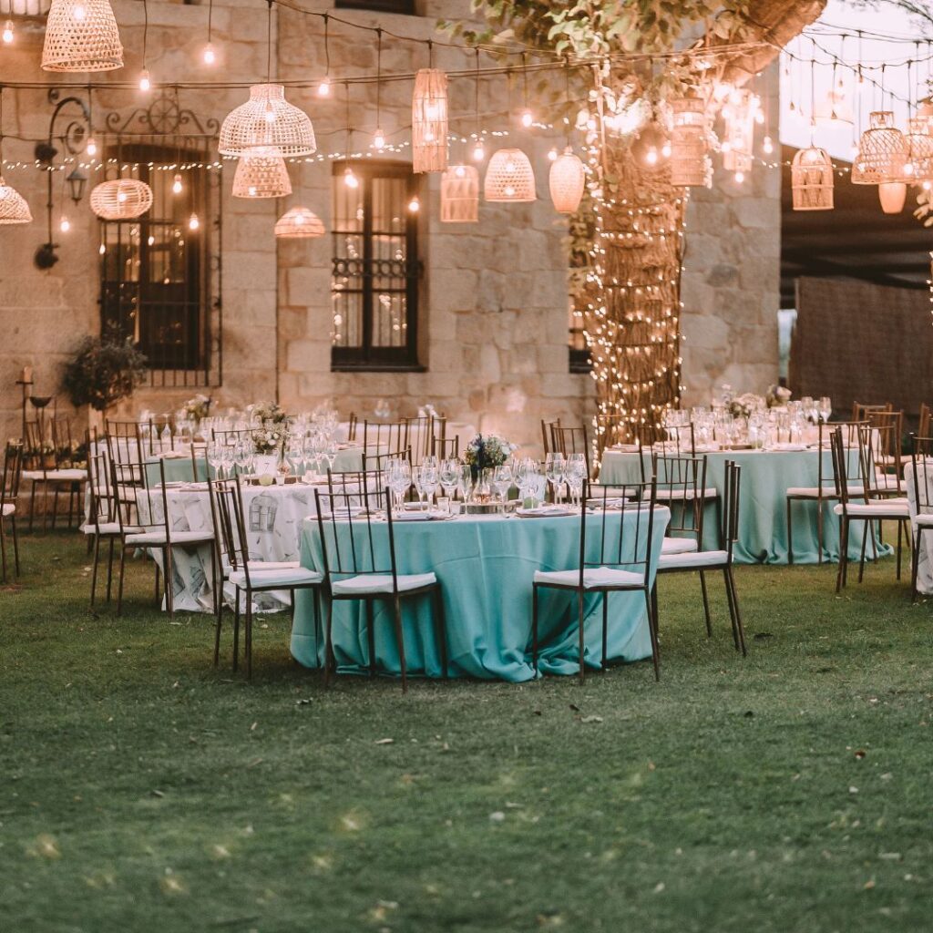 Outdoor wedding reception